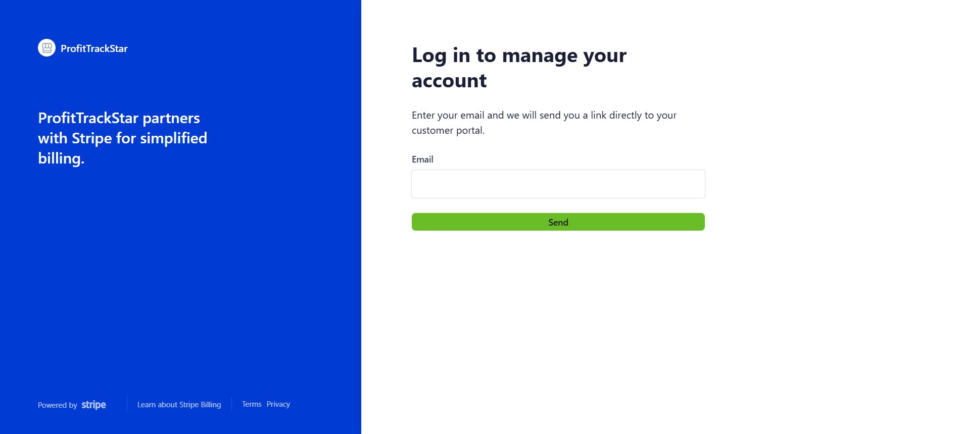 Portal login page