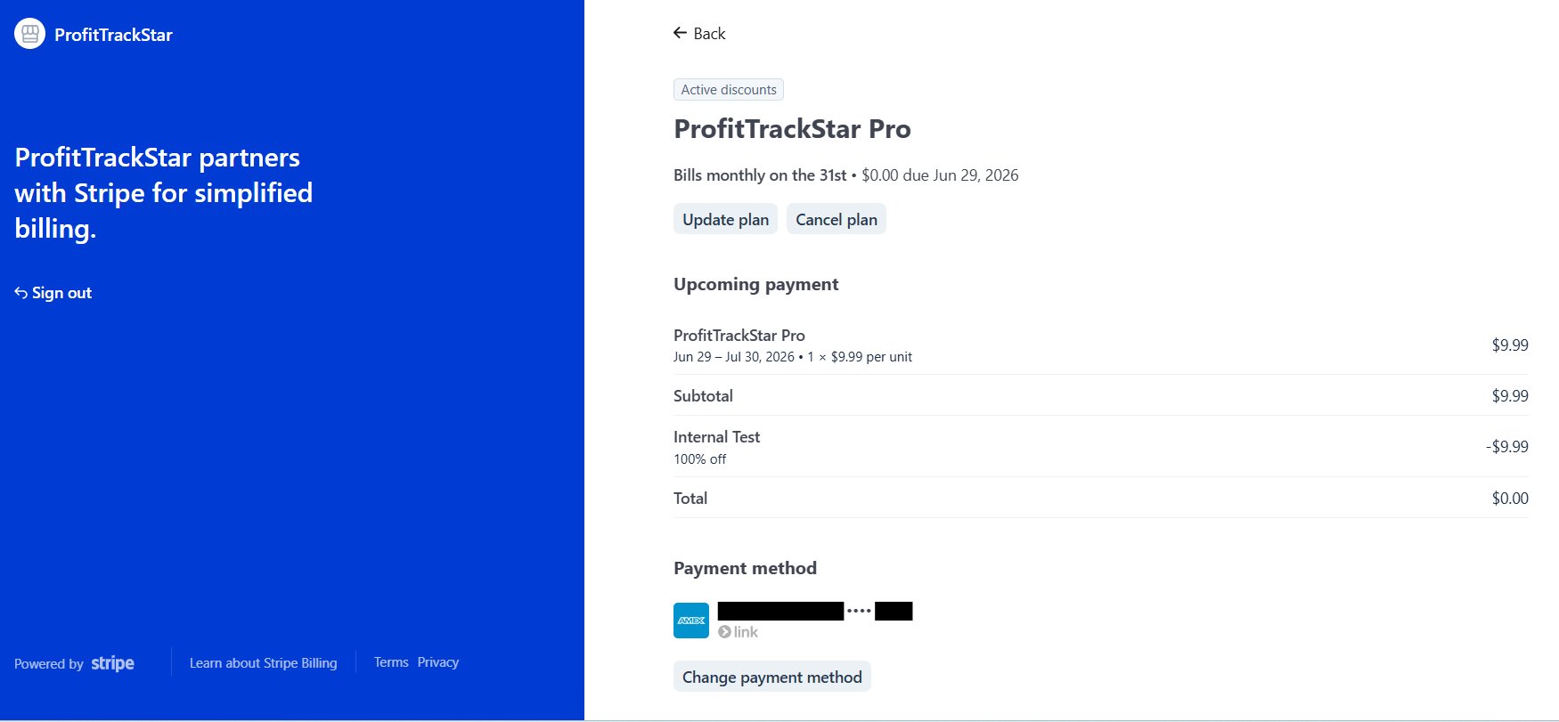 Active plan page