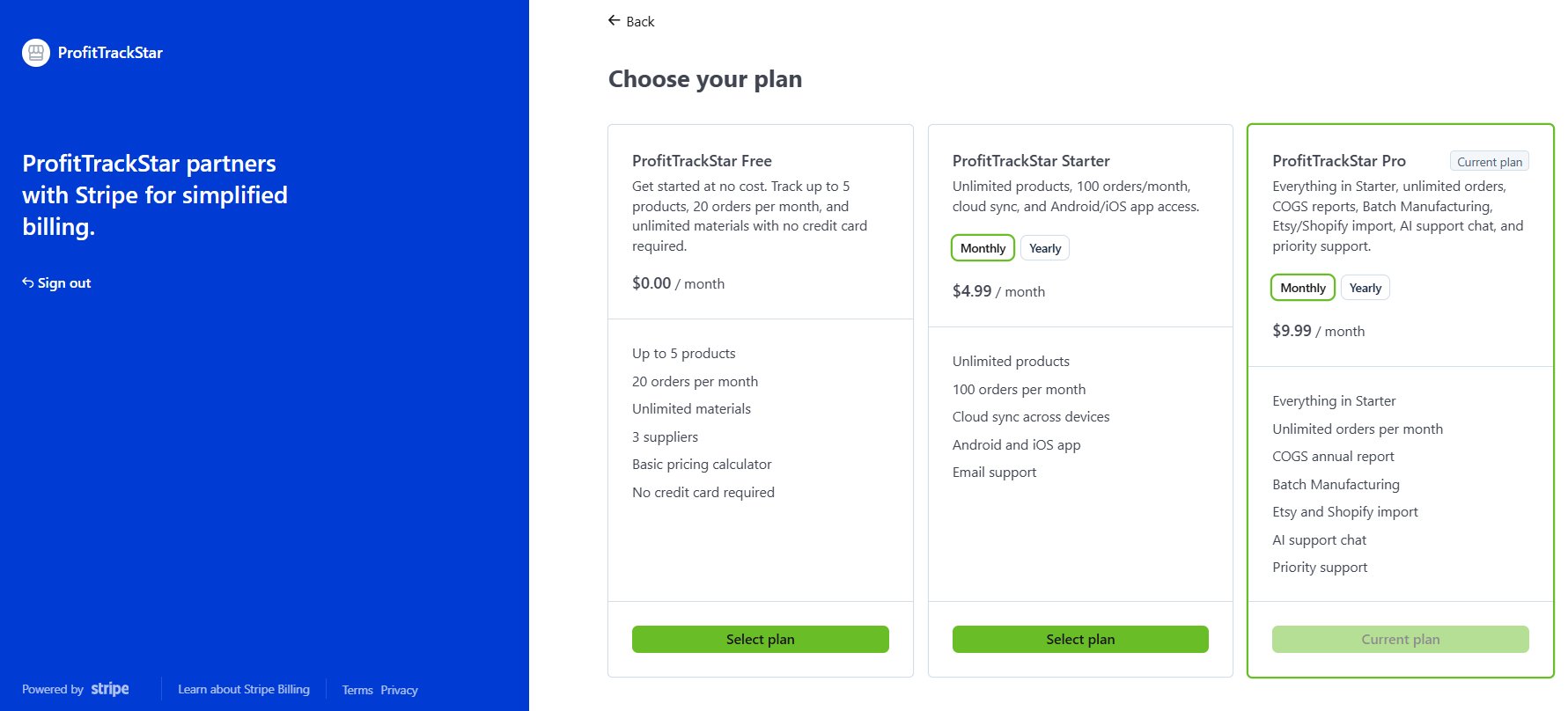 Choose your plan